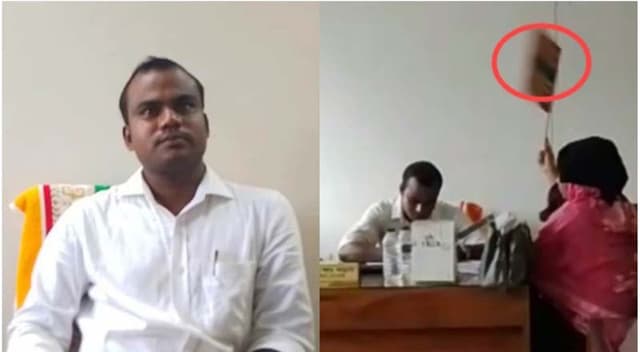 সুবিধাভোগী নারীকে দিয়ে বাতাস করালেন নলছিটি সমাজসেবা অফিসের সহকারী