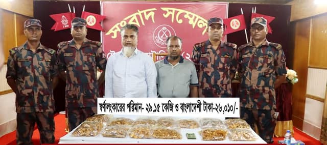 টেকনাফে ২৯ কেজি স্বর্ণসহ আটক- ২