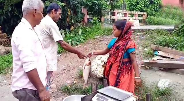 স্বামীর চিকিৎসা খরচ চালাতে মাছ বিক্রি করেন অন্তঃসত্ত্বা চন্দনা