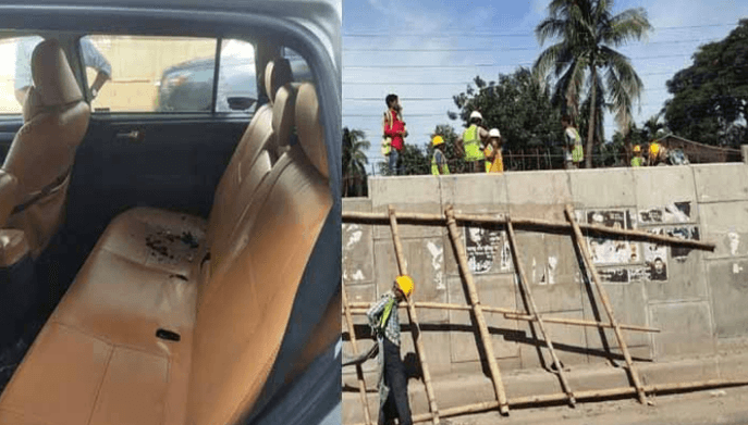 ফ্লাইওভারের রড ঢুকে পড়ল আ.লীগ নেতার গাড়িতে