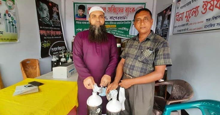 মোংলায় শেখ রাসেল অক্সিজেন ব্যাংকে আরো দুটি সিলিন্ডার