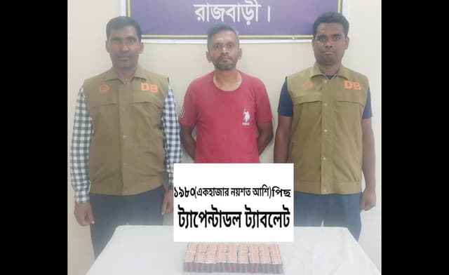খানখানাপুরে ১৯৮০ পিস ট্যাপেন্টাডল ট্যাবলেটসহ আটক এক