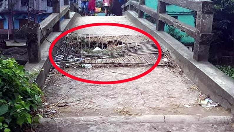 সরাইলে ঝুঁকিপূর্ণ ব্রিজে দুর্ঘটনার আশংকায় স্থানীয়রা