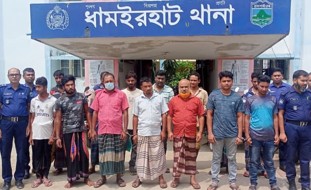 ধামইরহাটে একাধিক মামলায় আটক ১৪ জন