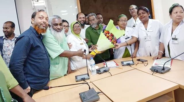 এমএজি ওসমানী হাসপাতালে নার্সিং অফিসার নজরুল ইসলামের বিদায় সংবর্ধনা