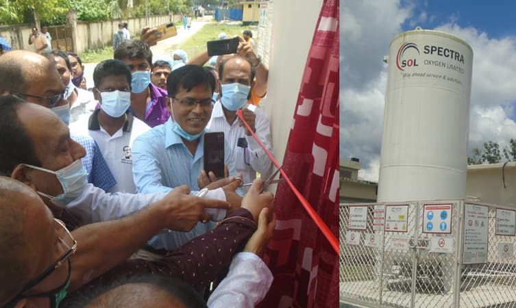 ঝালকাঠিতে সেন্ট্রাল অক্সিজেন প্লান্ট উদ্বোধন