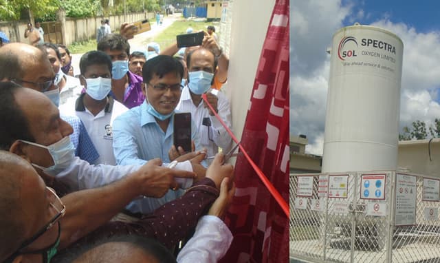 ঝালকাঠিতে সেন্ট্রাল অক্সিজেন প্লান্ট উদ্বোধন