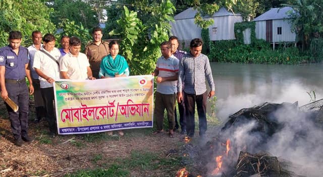 ডাসারে নিষিদ্ধ চায়না দুয়ারী জাল জব্দ