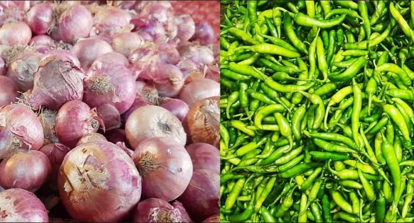হিলি স্থলবন্দরে পেঁয়াজ ও কাঁচামরিচ কেজি ২০ টাকা