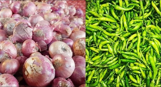 হিলি স্থলবন্দরে পেঁয়াজ ও কাঁচামরিচ কেজি ২০ টাকা