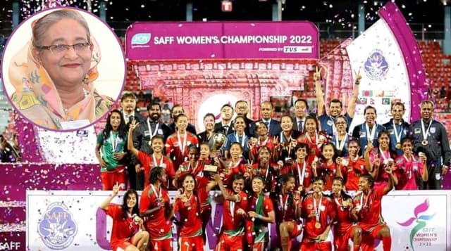 সাফ চ্যাম্পিয়ন নারী ফুটবল দলকে প্রধানমন্ত্রীর অভিনন্দন