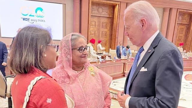 জো বাইডেনের সংবর্ধনা অনুষ্ঠানে যোগ দিয়েছেন প্রধানমন্ত্রী