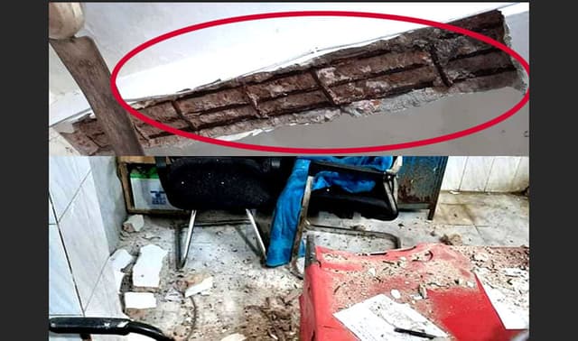 উপজেলা স্বাস্থ্য কমপ্লেক্সে ধসে পড়ল ছাদের পলেস্তারা