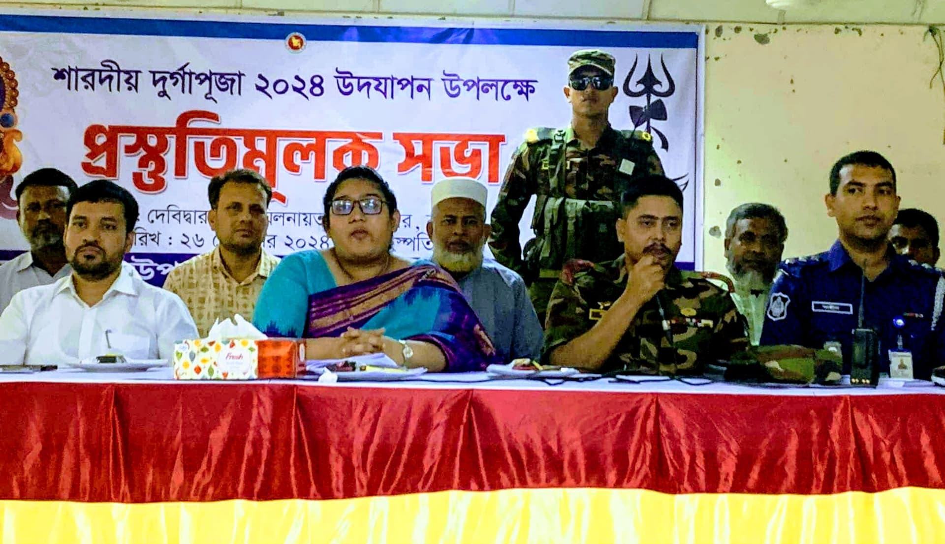 দেবীদ্বারে শারদীয় দুর্গা পূজায় নিরাপত্তা নিশ্চিতের প্রস্তুতি সভা