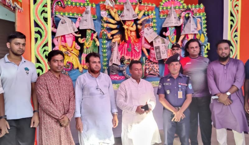 গোয়ালন্দে মন্দির পরিদর্শনে উপজেলা প্রশাসন