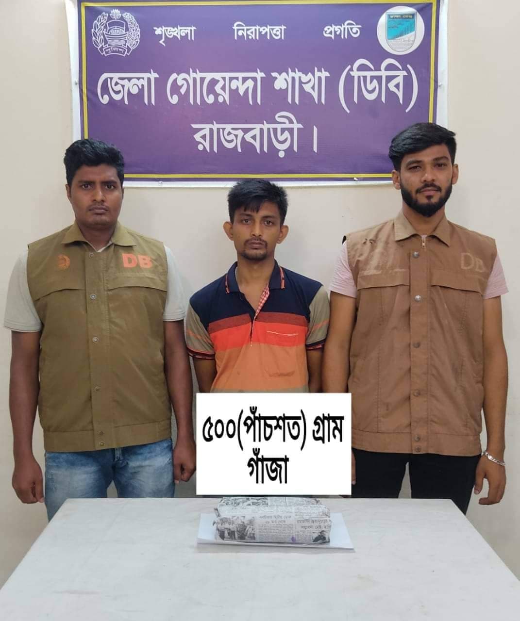 রাজবাড়ীতে ডিবির অভিযানে গাঁজাসহ গ্রেপ্তার ১