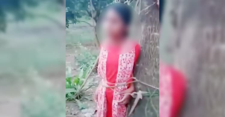 চুরির অপবাদে কিশোরীকে বেঁধে মারধর