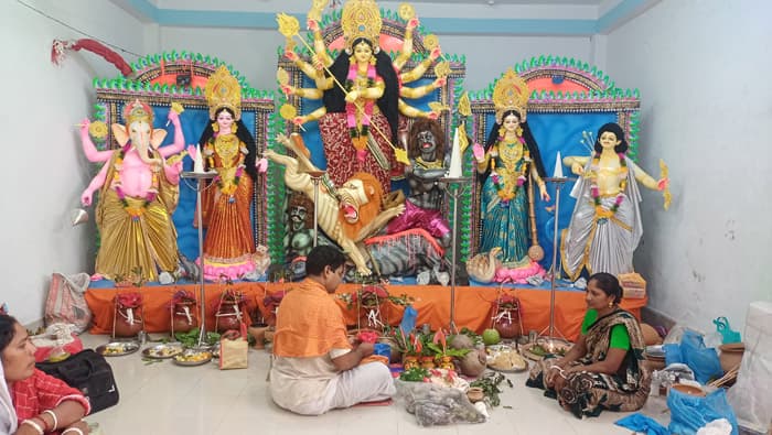 গোয়ালন্দে ২১ মন্ডপে পূজা অনুষ্ঠিত