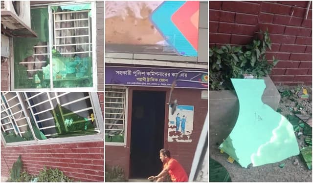 ঢাকায় পুলিশ বক্সে হামলা ভাঙচুর