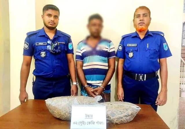 বালিয়াকান্দিতে ২ কেজি গাঁজাসহ গ্রেফতার ১
