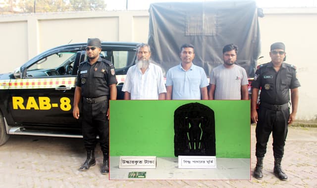 র‌্যাব-৮'র অভিযানে গোপালগঞ্জে ১০ কোটি টাকার বিষ্ণু মূর্তি উদ্ধার