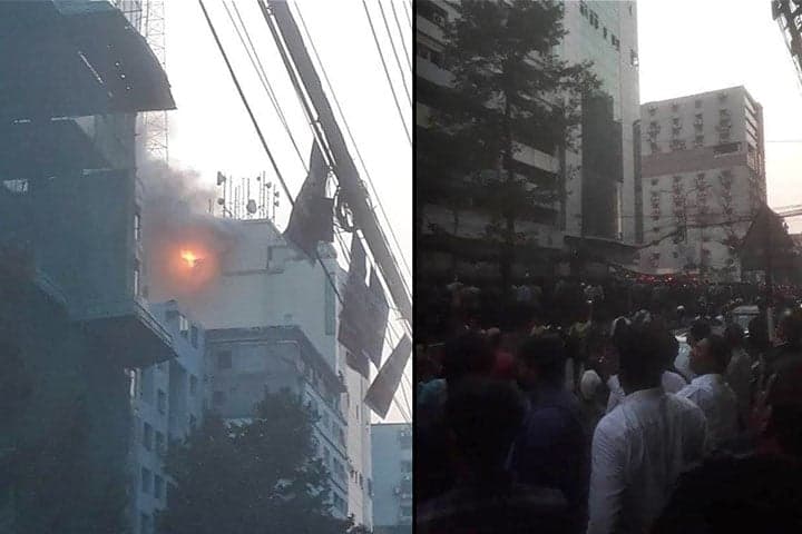 মহাখালীর আগুন নিয়ন্ত্রণে সেনা-নৌ ও বিমান বাহিনী