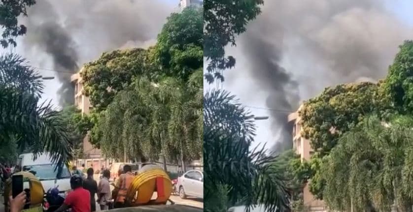 গুলশান পিংক সিটি শপিং মলের পাশে ভয়াবহ আগুন