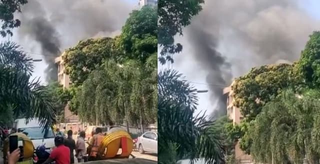 গুলশান পিংক সিটি শপিং মলের পাশে ভয়াবহ আগুন