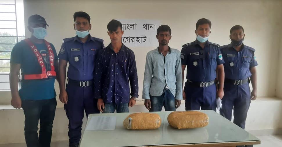 মোংলায় গাঁজাসহ দুই মাদক ব্যবসায়ী আটক