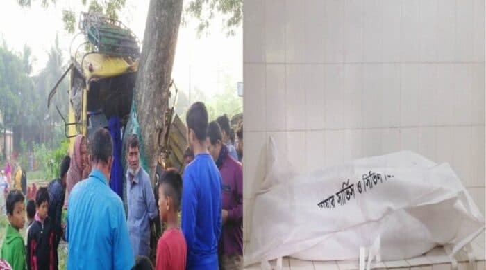 গাছের সাথে গরু বোঝাই ট্রাকের ধাক্কায় নিহত ২