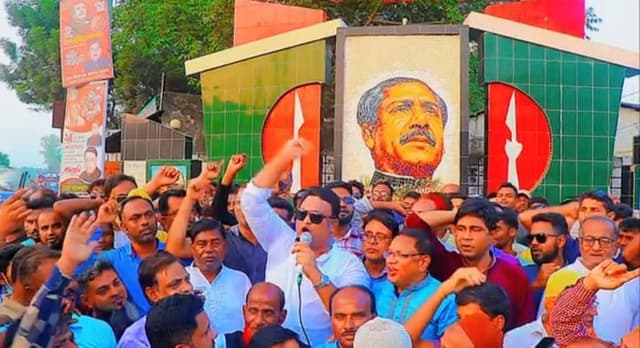 বিরামপুরে আওয়ামীলীগের শান্তি সমাবেশ