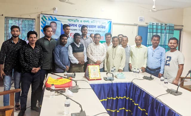 তাহিরপুরে ইউওএনকে প্রেসক্লাবের বিদায়ী সংবর্ধনা