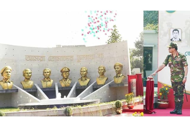 সাত বীরশ্রেষ্ঠর ভাস্কর্য উদ্বোধন করলেন সেনাপ্রধান
