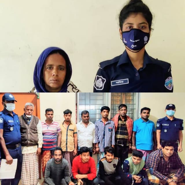 গোয়ালন্দ বিশেষ অভিযান একদিনে নারীসহ ১৩ আসামি গ্রেপ্তার