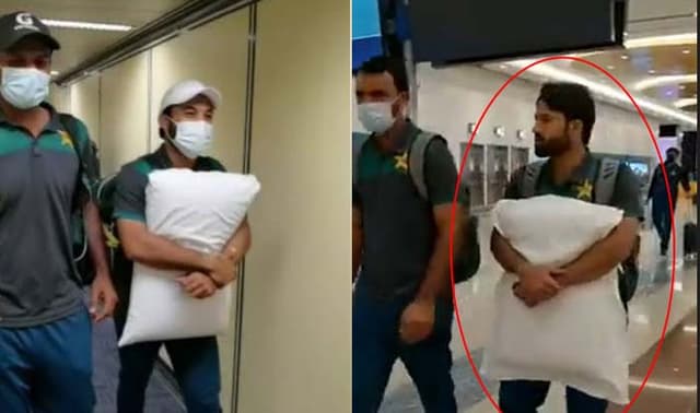বালিশ নিয়ে ঘুরেন পাক খেলোয়াড় রিজওয়ান !