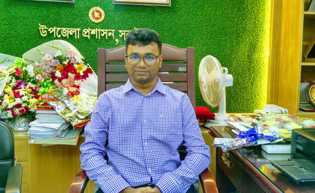 সরাইলে নবাগত ইউএনও সরওয়ার উদ্দিনে'র যোগদান