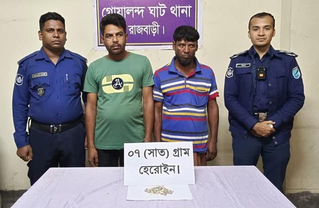 গোয়ালন্দে হেরোইনসহ গ্রেফতার ২