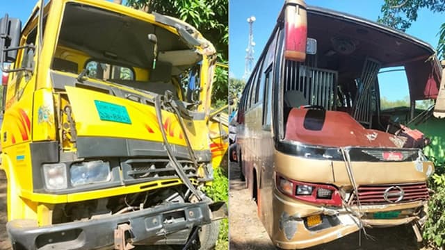 দাঁড়িয়ে থাকা পিকআপকে বাসের ধাক্কা, নিহত ৩