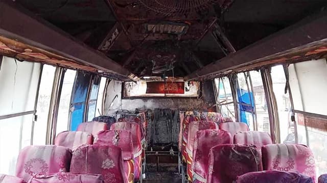 কালিয়াকৈরে যাত্রী সেজে বাসে আগুন