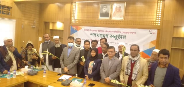 কালকিনি ও ডাসার উপজেলার নব নির্বাচিত ১৩ ইউপি চেয়ারম্যানের শপথগ্রহণ