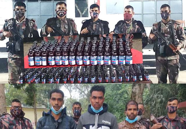 মহেশপুর সীমান্তে ফেনসিডিল ও গাঁজা জব্দ
