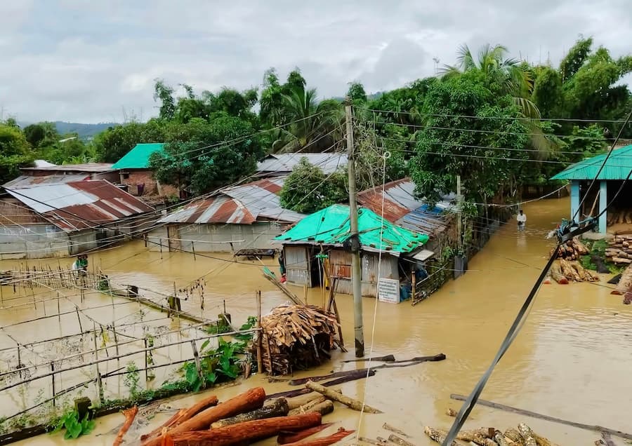 খাগড়াছড়িতে পাহাড়ি ঢলে বন্যা, ব্যাপক ক্ষয়ক্ষতি