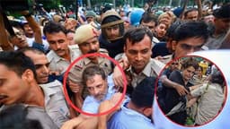 মোদির বাসভবনের সামনে আটক কংগ্রেস নেতা রাহুল প্রিয়াঙ্কা