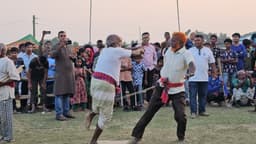 খ্যাতিমান লাঠিয়াল আঃ কাদের মৃধা স্মরনে গোয়ালন্দে ঐতিহ্যবাহী লাঠি খেলা