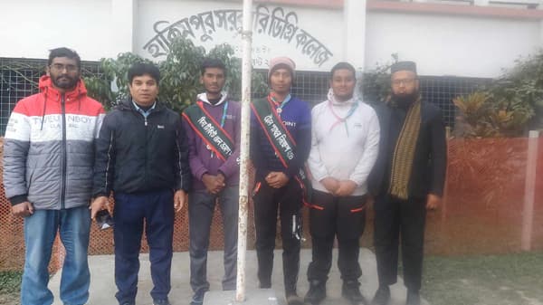 ১৫০ কিঃমিঃ পায়ে হেঁটে হাকিমপুরে রোভার স্কাউটসের ২ সদস্য