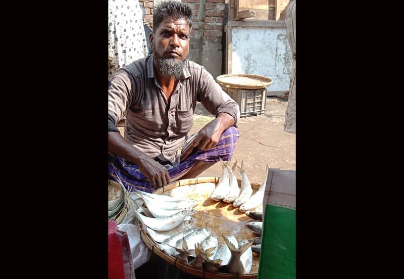 হিজলায় অভিযান শেষে জমজমাট মাছ বাজার