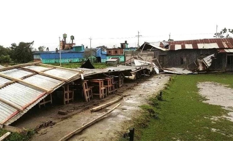 নোয়াখালীতে বিধ্বস্ত ১১২৫ ঘরবাড়ি