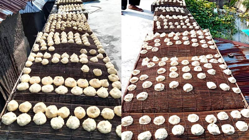 ‘কুমড়ো বড়ি’ তৈরিতে ব্যস্ত আত্রাইয়ের গৃহিণীরা