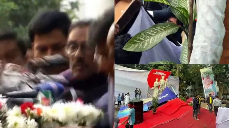 ছাত্রলীগের অনুষ্ঠানে মঞ্চ ভেঙে পড়ে গেলেন ওবায়দুল কাদের