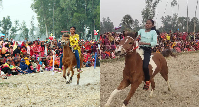 ঘোড়সওয়ার দুই বোন, উচ্ছ্বসিত হাজারো মানুষ